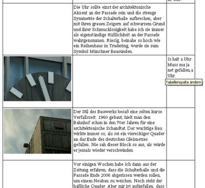 Drehbuch Hauptbahnhof